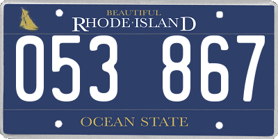 RI license plate 053867