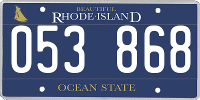 RI license plate 053868