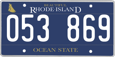 RI license plate 053869