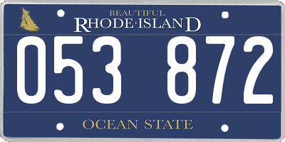 RI license plate 053872