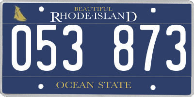 RI license plate 053873