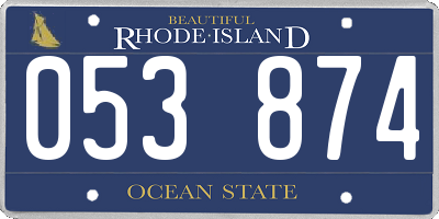 RI license plate 053874