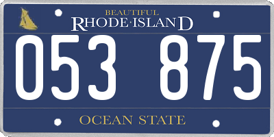 RI license plate 053875
