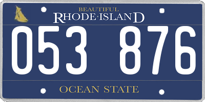 RI license plate 053876