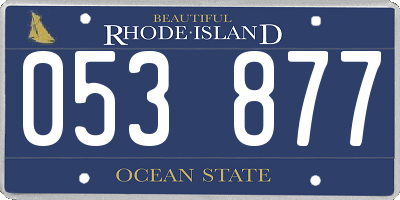 RI license plate 053877