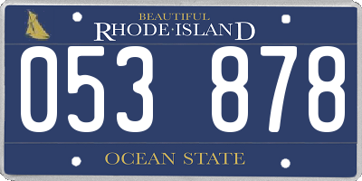 RI license plate 053878