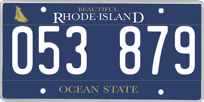 RI license plate 053879