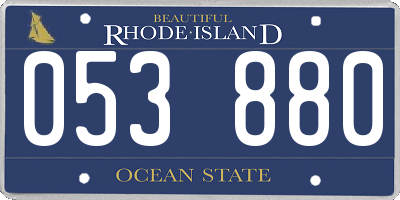 RI license plate 053880