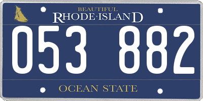 RI license plate 053882