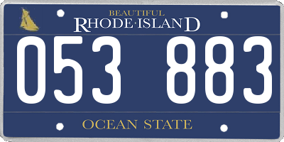 RI license plate 053883