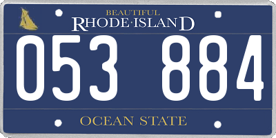 RI license plate 053884