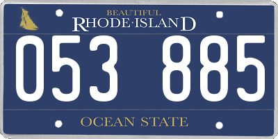RI license plate 053885