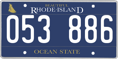 RI license plate 053886