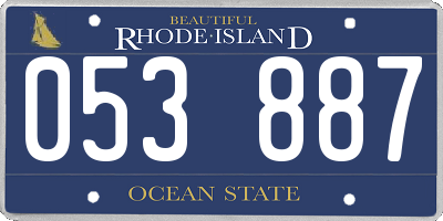 RI license plate 053887