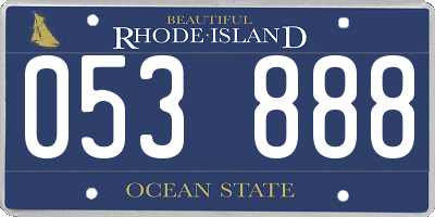 RI license plate 053888