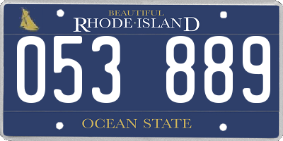 RI license plate 053889