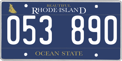 RI license plate 053890
