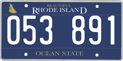 RI license plate 053891