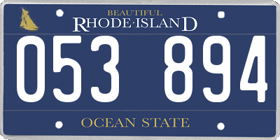 RI license plate 053894