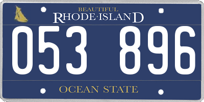 RI license plate 053896