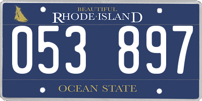 RI license plate 053897