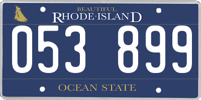 RI license plate 053899