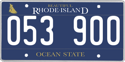 RI license plate 053900