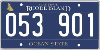 RI license plate 053901