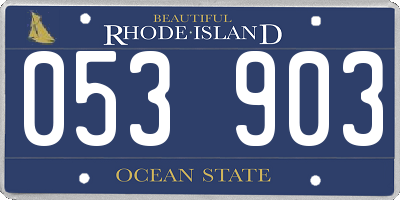 RI license plate 053903