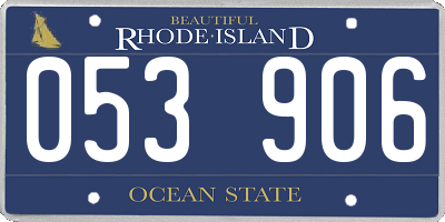 RI license plate 053906
