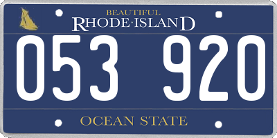 RI license plate 053920