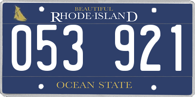 RI license plate 053921