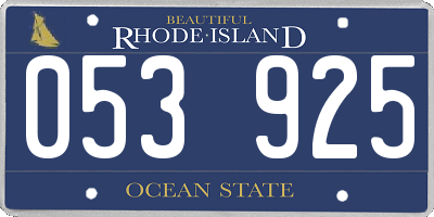 RI license plate 053925