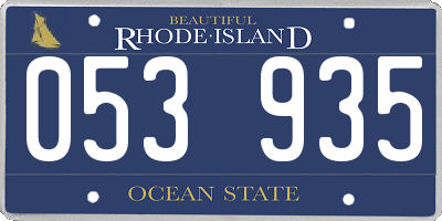RI license plate 053935