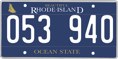RI license plate 053940