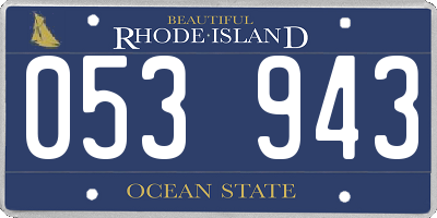 RI license plate 053943