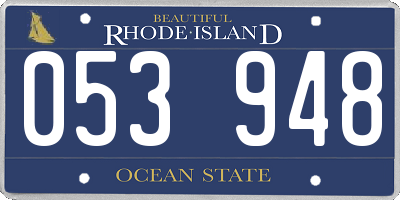 RI license plate 053948