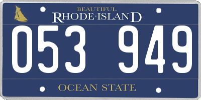RI license plate 053949