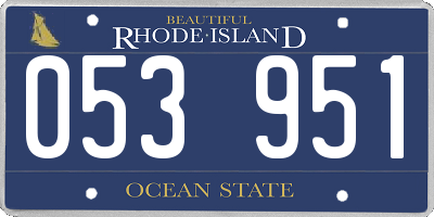 RI license plate 053951