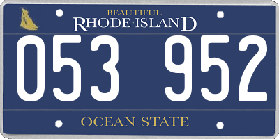 RI license plate 053952