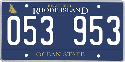 RI license plate 053953