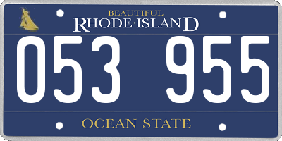 RI license plate 053955