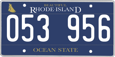 RI license plate 053956