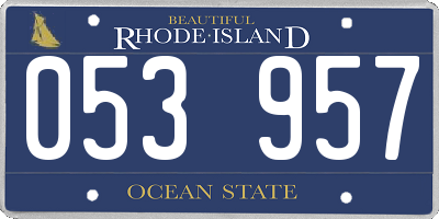 RI license plate 053957