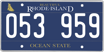 RI license plate 053959