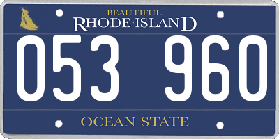 RI license plate 053960