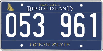 RI license plate 053961