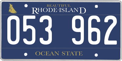 RI license plate 053962
