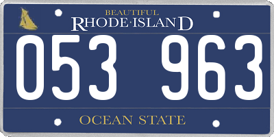 RI license plate 053963