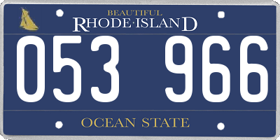 RI license plate 053966